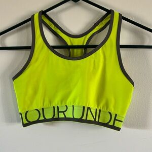 Under Armour sports bra in highlighter yellow